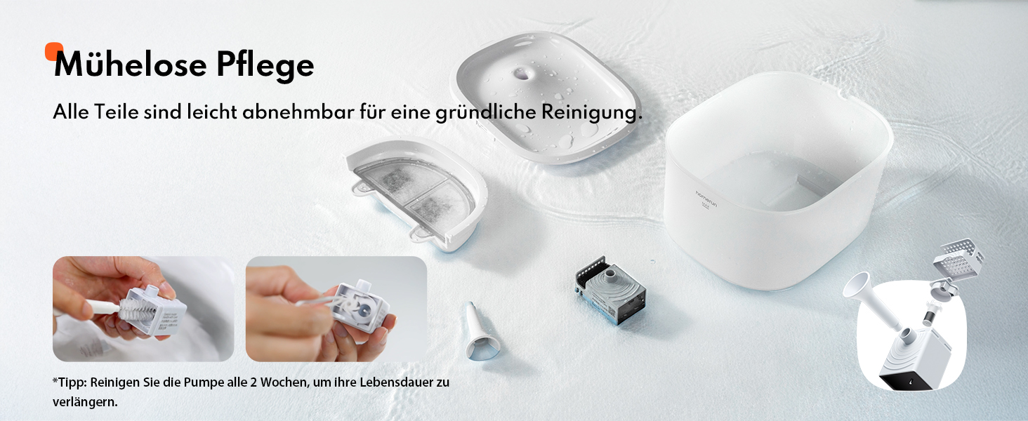 Фонтанчик для котів Homerunpet: тихий, 2.5л, бездротовий, з професійним фільтром, миється у посудомийній машині