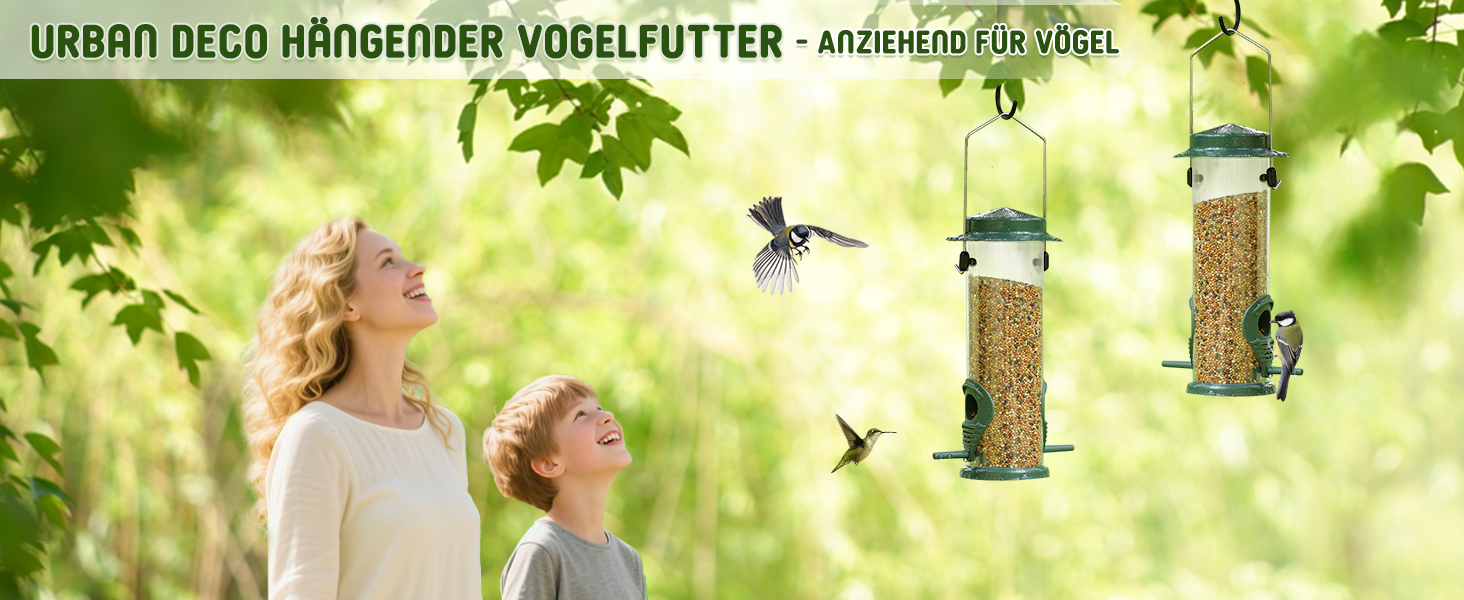 Годівниця для птахів Urban Deco з 2 годівницями, зелена (2 шт.)