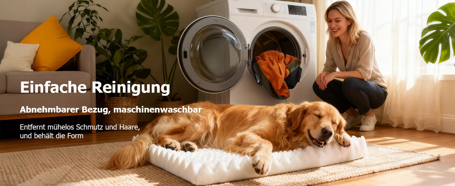 Ортопедичне ліжко для собак з пральним покриттям, водонепроникне подушка для собак з піною з пам'яті та знімний підголівник для підтримки голови та суглобів, неслизьке дно для середніх та великих собак, розмір: 89 x 56 x 20 см, помаранчеве