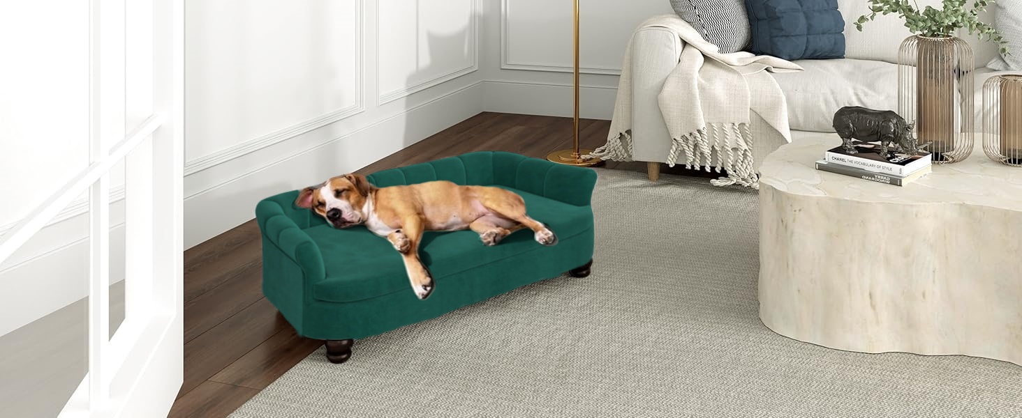 Диванчик для собак SEYNAR: м'яке крісло з велюру для великих та середніх собак, зручний диван для дому, миється