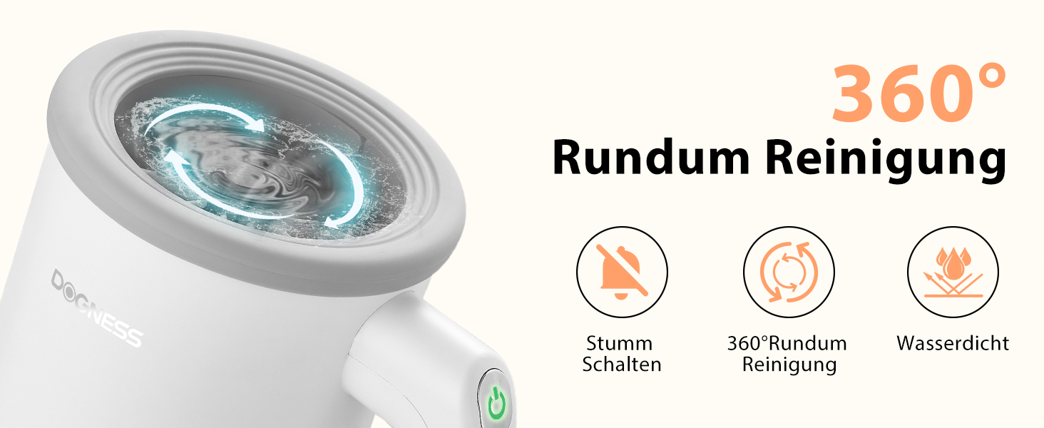 Автоматичний очищувач лап для великих собак DOGNESS, очищувач лап з силікону, Type-C, USB швидка зарядка, 360° очищувач лап для собак для масажу та догляду за брудних кігтів (Зелений)