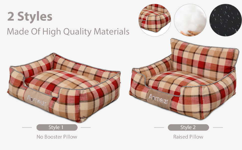 Ортопедичне ліжко для собак PETCUTE, середнього та великого розміру, знімний та миючий чохол, антиковзаюча поверхня, м'яке та комфортне, класичне, червоне