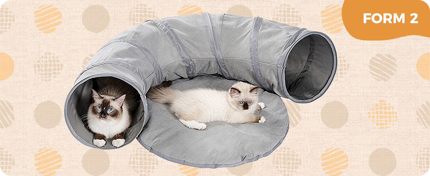 PAWZ Road Тоннель для котів, іграшка-тоннель, сірий, кругла форма