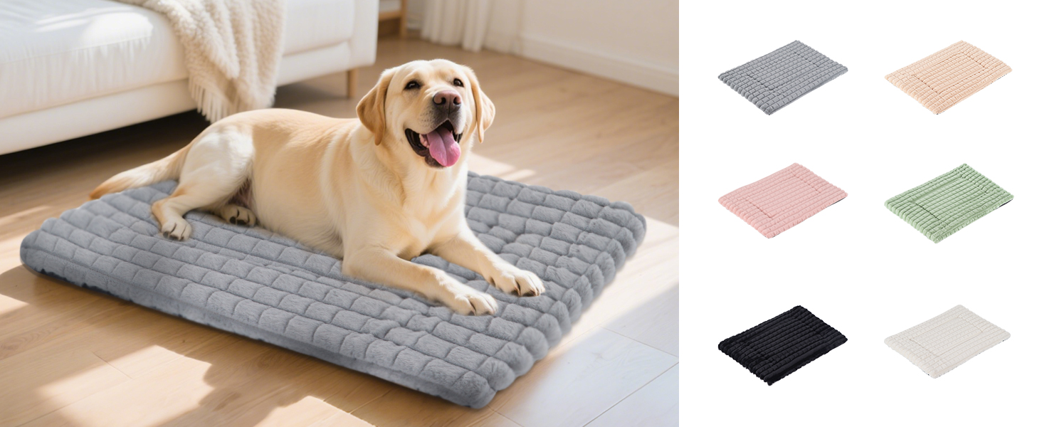 М'яке ортопедичне ліжко для собак BVAGSS, 100x80 см, сірий колір, з неслизьким дном, миється, плюшеве, для маленьких, середніх та великих собак