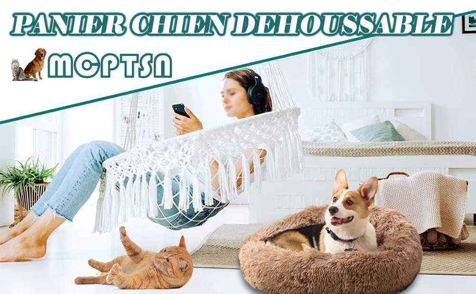 Ліжко для собак і котів Puppy Love, розкладне, м'яке, флісове, заспокійливе, знімний чохол, машинне прання, для малих, середніх і великих порід, 60 см, червоне