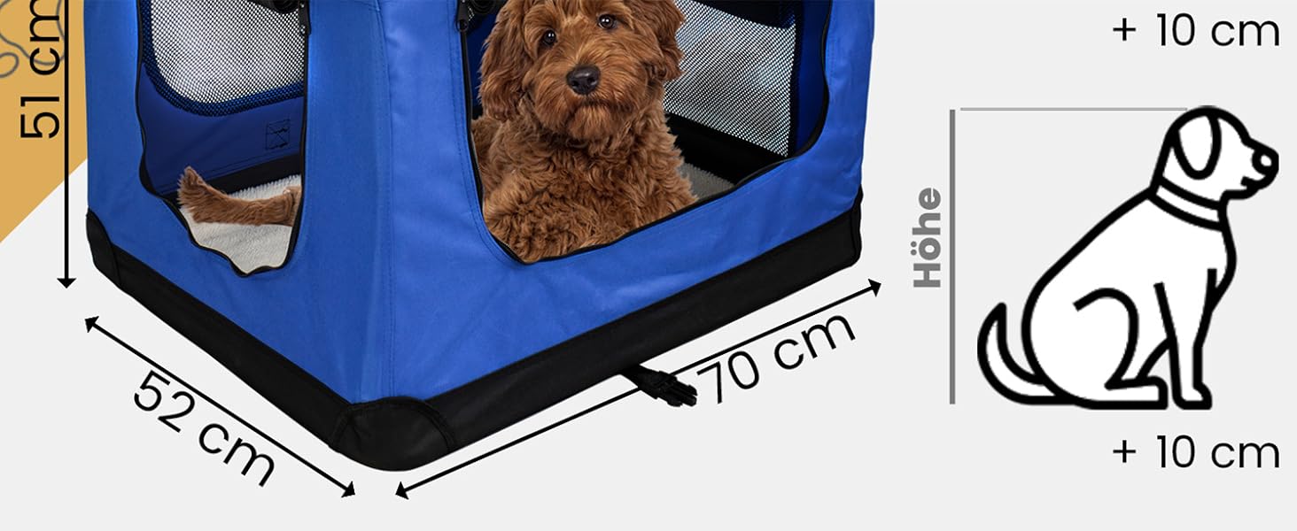 Транспортна переноска для собак та котів Petigi (L, 70x52x51 см, Синій)