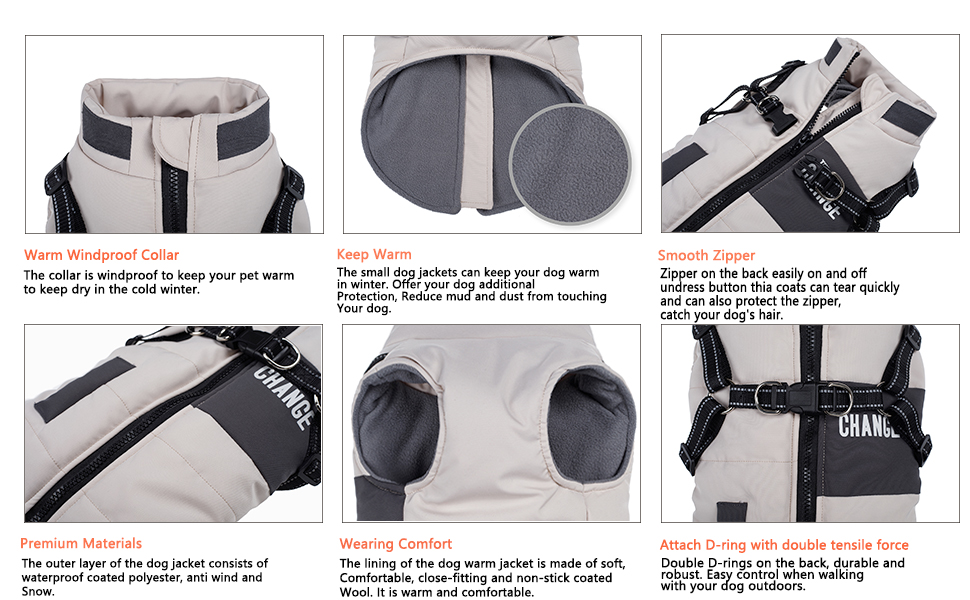 Теплий зимовий одяг для собак, куртка та жилет для маленьких та середніх порід, з світловідбиваючим жилетом, блакитний (S, блакитний)