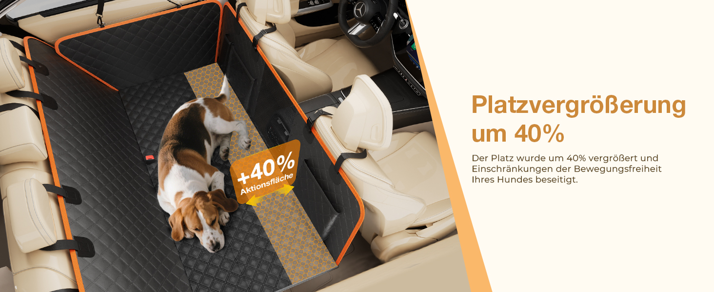 Накладка на сидіння автомобіля для собак Pecute, чорно-помаранчевий, до 150 кг, для подорожей