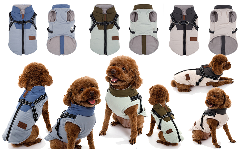 Водонепроникний теплий зимовий одяг для собак: куртка, жилет, плащ для маленьких та середніх порід, зелений