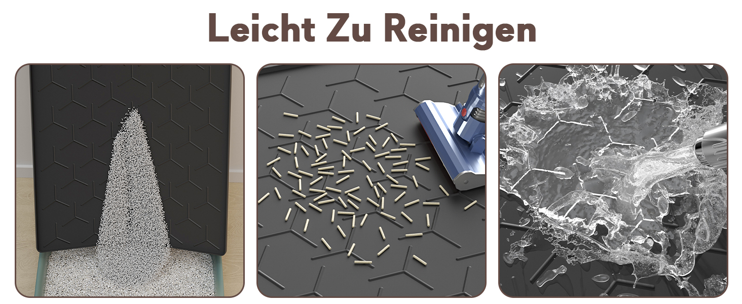 Мапа для котячого туалету Garoopion, силіконова, 86x56 см, чорна. Захист від протікання, легко мити.