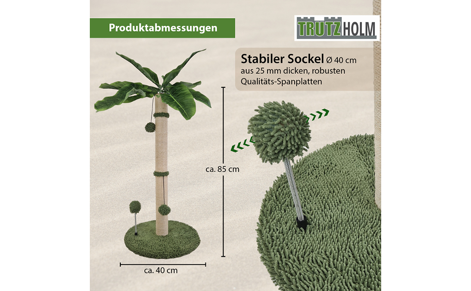 Кігтеточка TRUTZHOLM з м'яким покриттям: кігтеточка для котів з міцного сизалю, 85 см