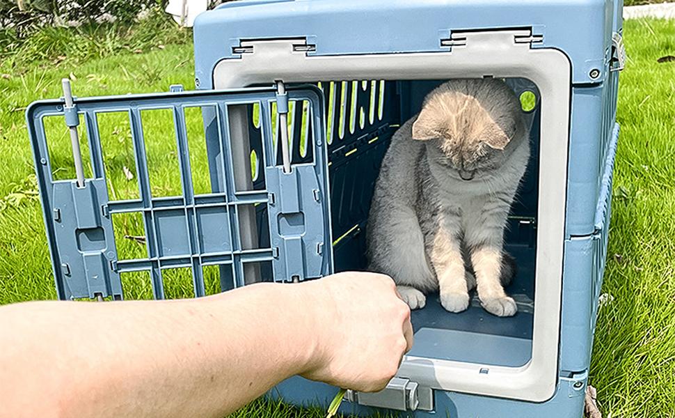 Транспортна переноска для котів та собак | Складана переноска-клітка з ручкою | Для кошенят, цуценят, подорожей літаком, авто та кемпінгу