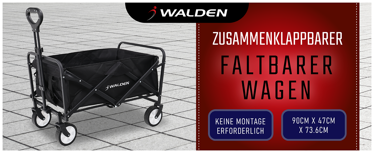 Складаний вагон-тележка з великою місткістю, стабільний та портативний. Ідеально для спорту, покупок та кемпінгу