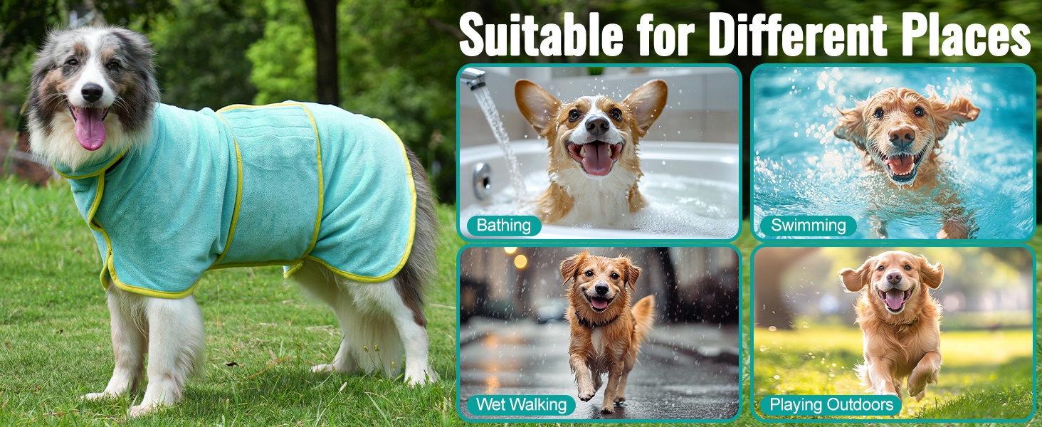 Рушник для собак Hezzuv: ультрапоглинаючий, з мікрофібри, для сушіння після снігу, для цуценят та дорослих, блакитний (S)