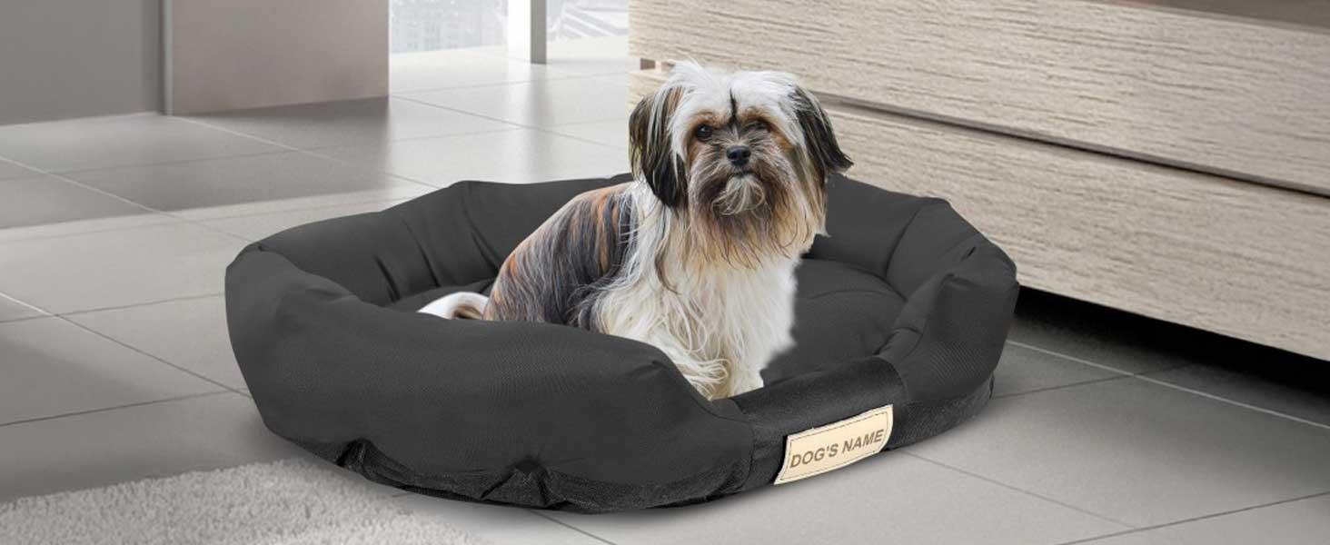 Ліжко для собак XL 115x95 см, коричневе, персоналізоване, вологостійке, миється. Для великих собак.