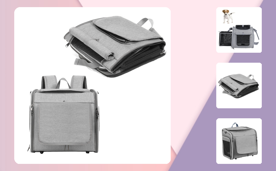 Корзина для собак Luocute, кріплення на кермо, розширювана, водовідштовхувальна, велика місткість, сіра