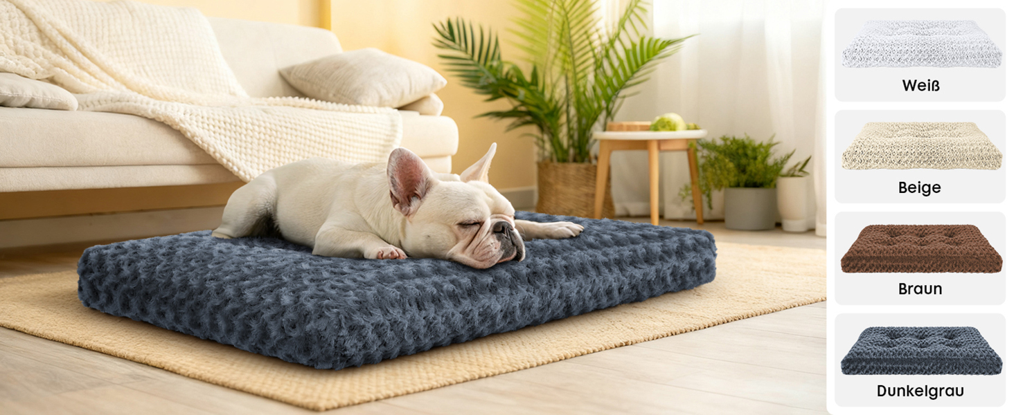 М'яке ортопедичне ліжко для собак Homaxy, великих порід, 89x59x8 см, темно-сірий колір, з антиковзною основою, миється