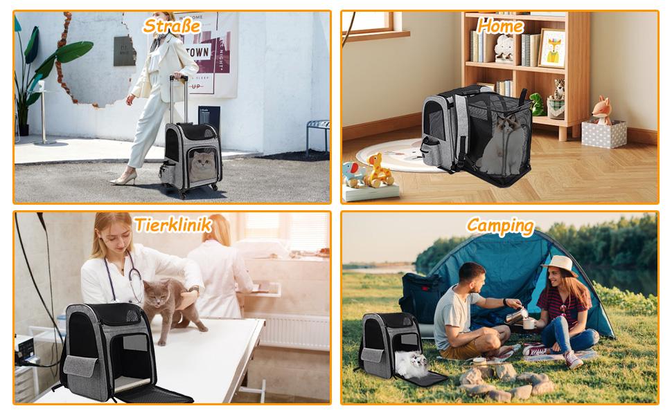Транспортна переноска для котів та собак з візком Stil, розширювана, до 15 кг