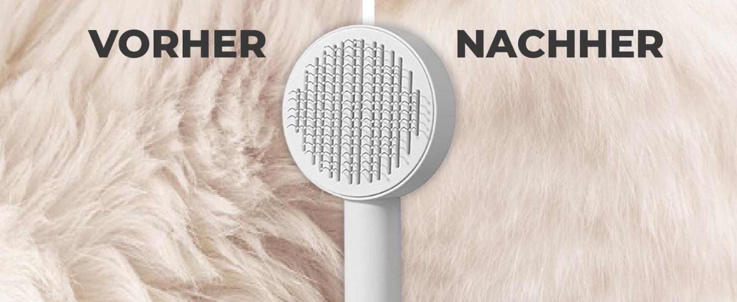 PiuPet® Самоочищуюча щітка для шерсті тварин | Щітка для котів та собак | Інструмент для видалення шерсті