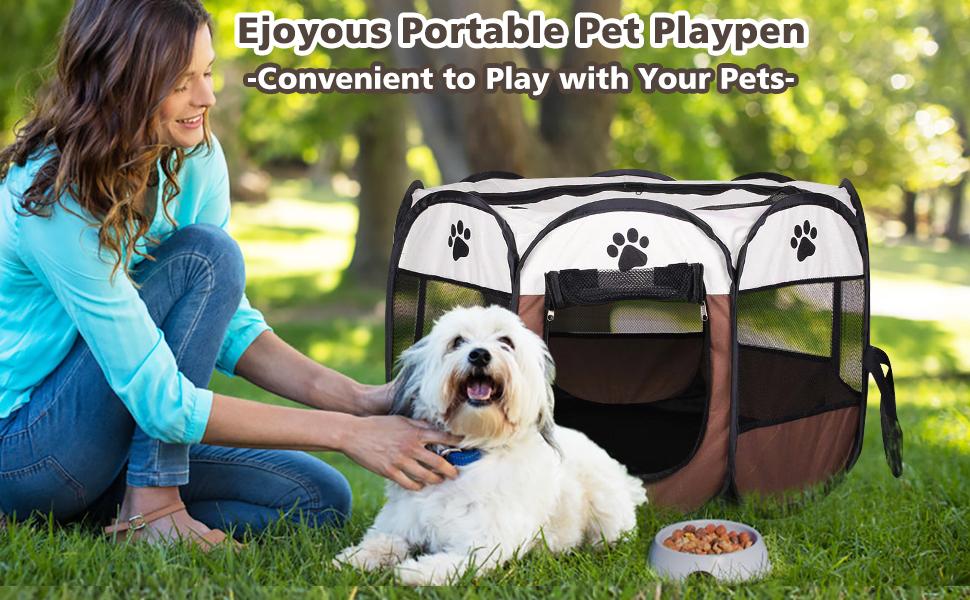 Переносне вольєр для тварин, 8-панельне, для собак, котів, кроликів та інших дрібних тварин, 68x45 см (Червоний)