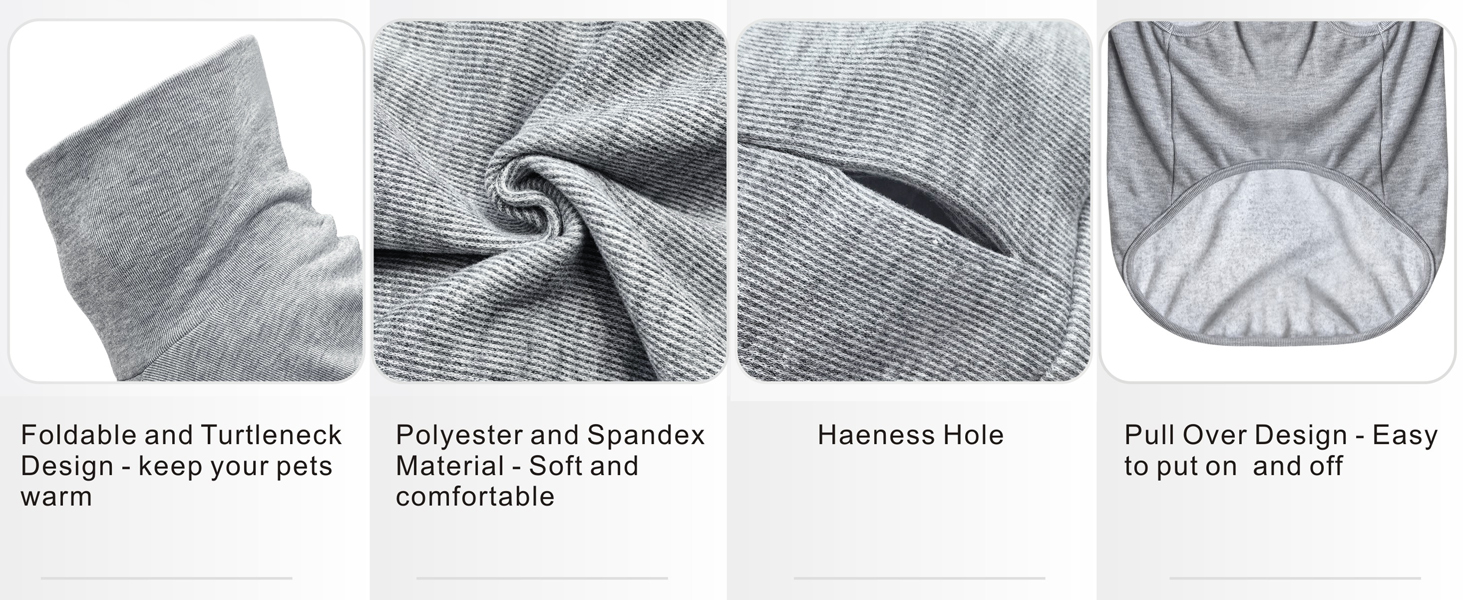 Світшот для собак Mosucoirl: теплий пуловер для маленьких, середніх та великих собак XS-4XL сірого кольору