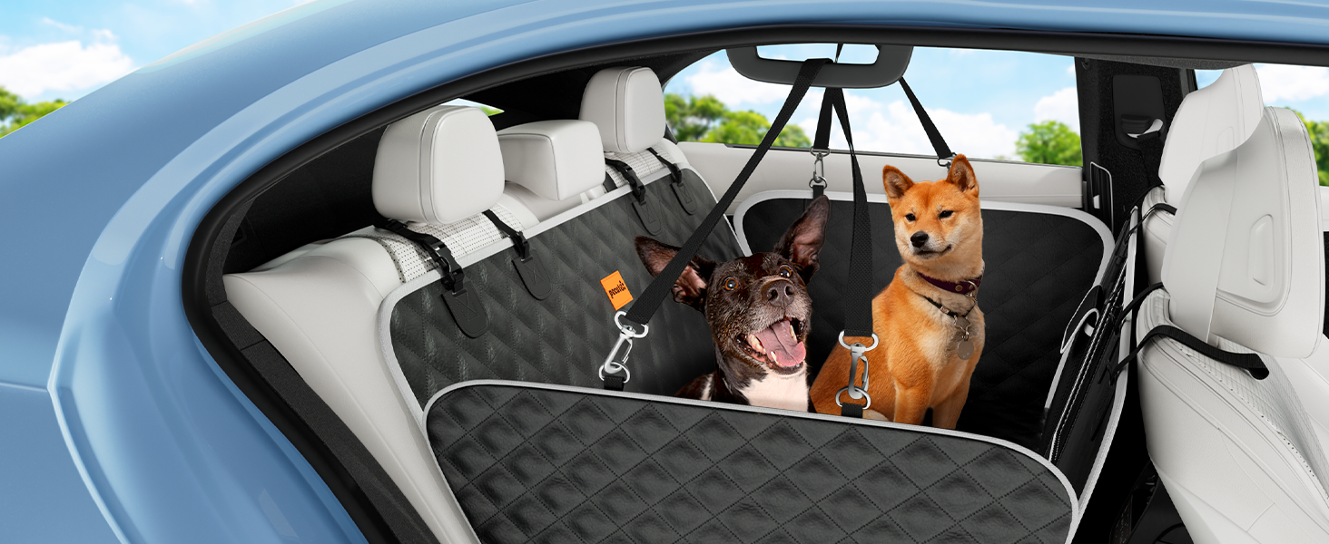 Захист для автосидіння PeCute: водонепроникний, з екошкіри, для собак, чорного кольору