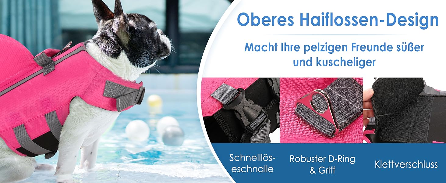 Спасальний жилет для собак AOFITEE Hai, XS, помаранчевий, регульований, з ручкою для рятування, світловідбиваючий, для малих та середніх порід