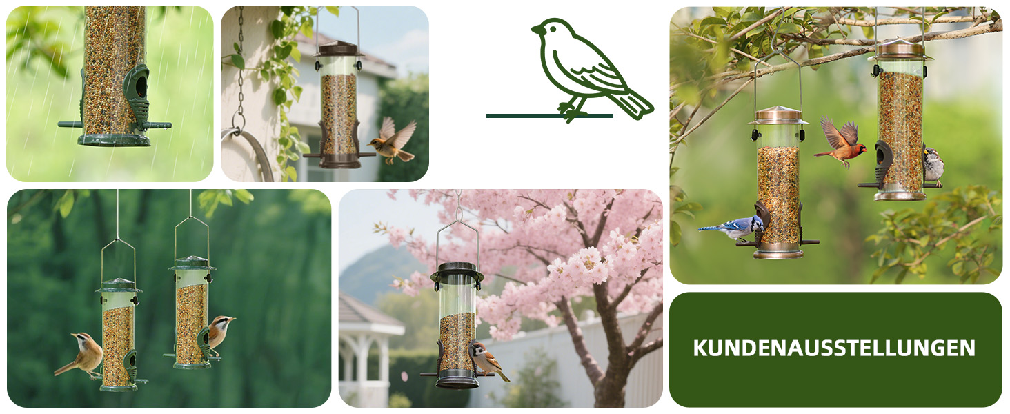 Годівниця для птахів MIXXIDEA з нержавіючої сталі, для саду та двору, 2 шт. (мідь)