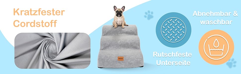 Сходи для собак і котів Pawesome, 3 ступені, 40 см, для малих порід, пральні, домашні