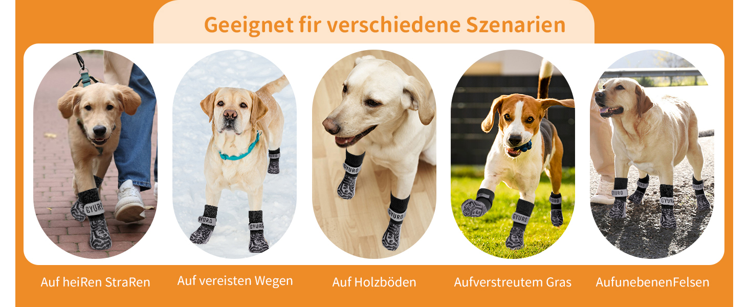 Шкарпетки для собак з антиковзким покриттям та регульованими ремінцями для захисту лап на твердих підлогах (Чорний, XL)