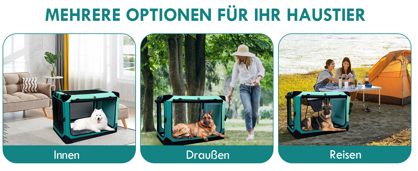 Складана переносна переносна клітка для собак та котів Ownpets з міцним сталевим каркасом, 4 дверцята, розмір L (91.5 x 63.5 x 63.5 см)