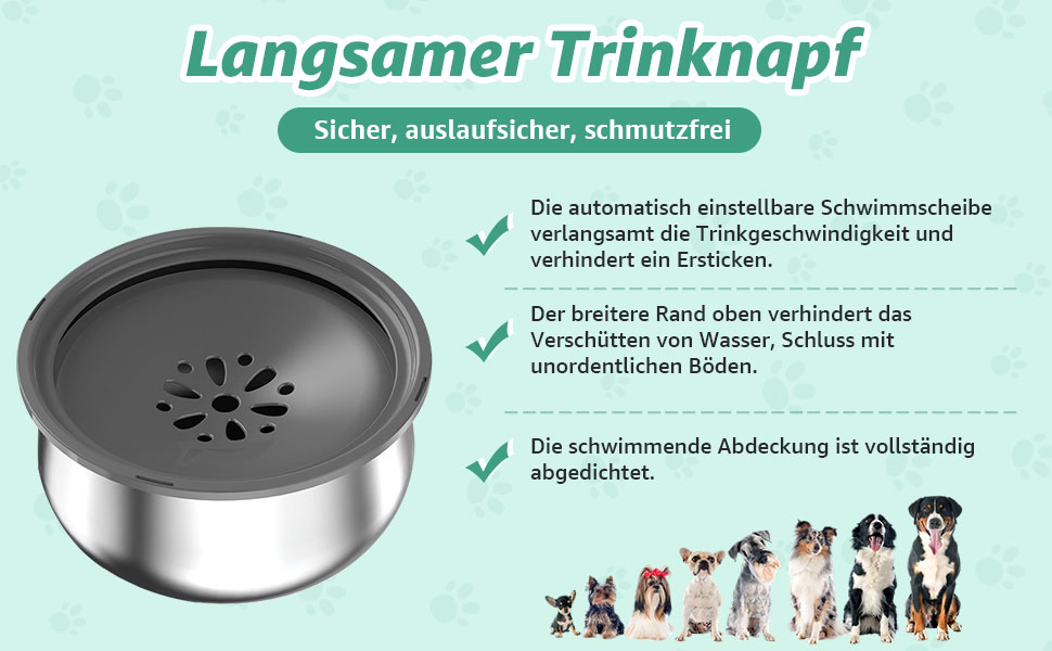 Миска для собак Loyala: велика, антипроливання, 4L, сіра