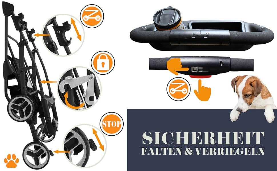 Візок для собак 2-в-1 CECE з переносною коробкою | Складаний візок-коробка для собак сірого кольору з додатковим кошиком для покупок та аксесуарів