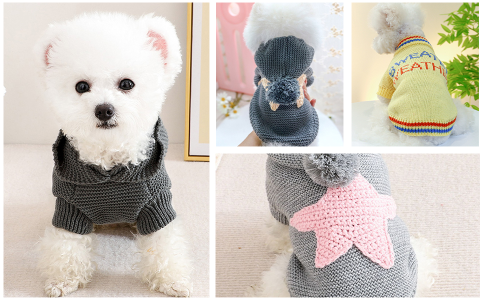 Жовтий теплий пуловер для собак Galatée з коміром-горловиною для Чихуахуа, Бульдога, Такси, Мопса, Йорка (M)