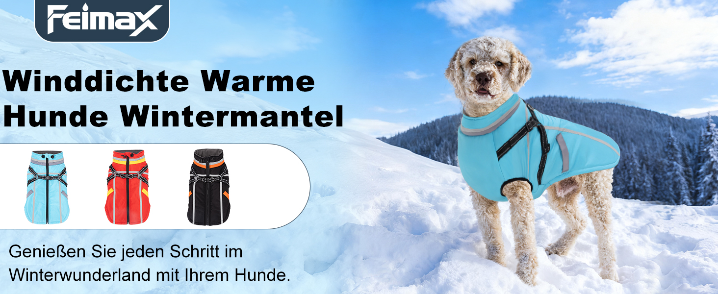 Теплий зимовий одяг для собак FeimaX: флісова куртка з блискавкою, захист від вітру та вологи, для маленьких та середніх собак (Блакитний, L)