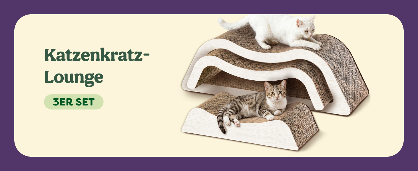 Кігтеточка для котів 3 в 1 XXL, 75 см – Міцна картонна поверхня для догляду за кігтями – До 2 років використання – Економія місця – Захист диванів та меблів (Cloud) (Білий)