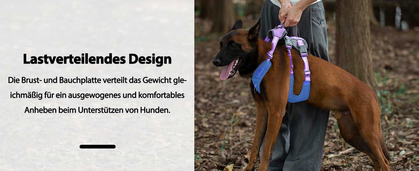 Шлейка Huntboo для собак - антистресова, з ручкою, для малеких, середніх та великих порід (S, M), лавандова