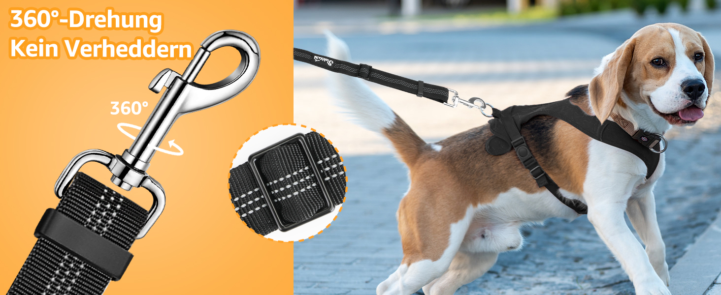 Ремінь безпеки для собак у машину SlowTon 2 шт. (Кріплення для підголівника + кліпса)