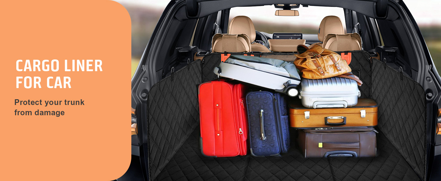 Накладна на сидіння автомобіля для собак Gimars, 157x137 см, велика, зносостійка, водовідштовхувальна, універсальна, з передньою кришкою та оглядовим вікном (чорний&оранжевий)