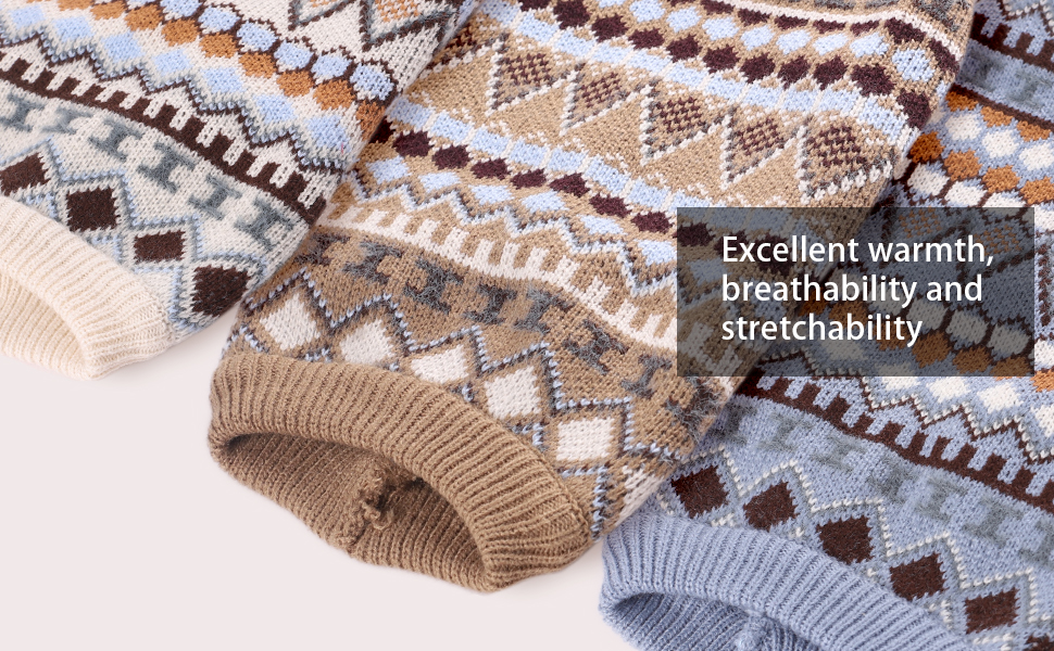 Теплий пуловер для собак на Новий рік, пухкий пуловер для маленьких та середніх собак, для Чихуахуа, Французького бульдога (Бежевий, M)