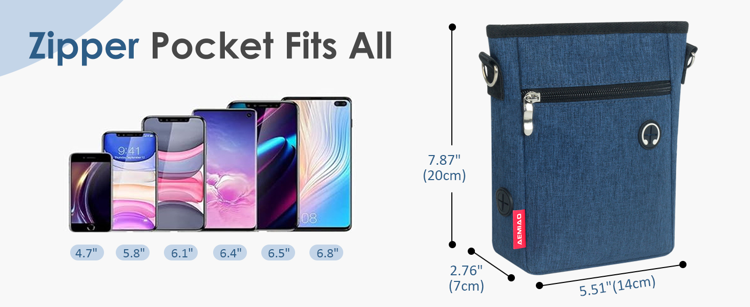 Футляр для ласощів для собак з магнітною застібкою, сумка для тренування собак з знімною внутрішньою кишенею, багатофункціональна сумка для ласощів для собак зі спонсором для фекалій, сірий (блакитний)