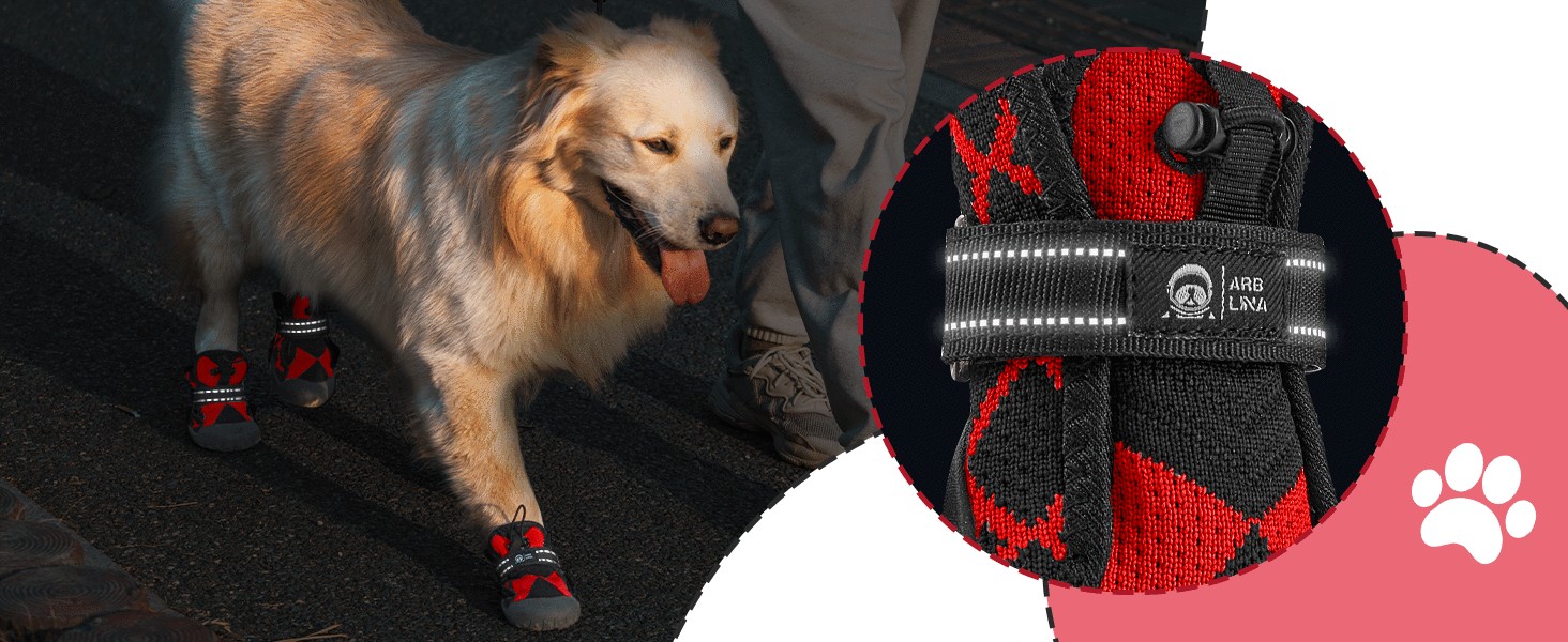 Взуття для собак Arblina Outdoor: водонепроникне, з регульованою застібкою, захист подушечок лап, для малих, середніх та великих собак