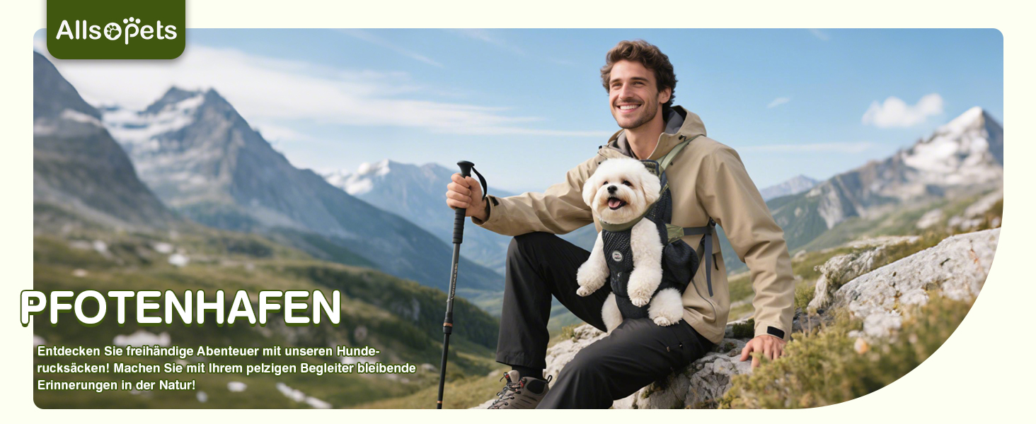 Hunderucksack ALLSOPETS для маленьких собак - Легкий, дихаючий, зручний, з поводком, для подорожей, прогулянок, активного відпочинку (Оливковий, M)