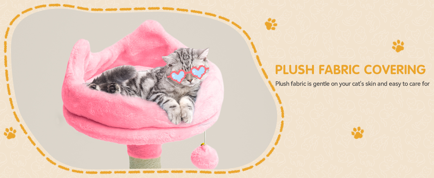 Кігтеточка YITAHOME для котів, велика, 190 см, з 8 стовпів з сизалю, 3 платформи, 2 печери, кошик, гамак, м'ячики, дошка для шліфування кігтів, рожева