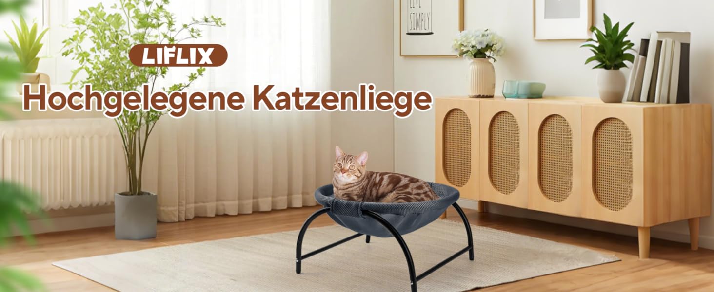 Гамак для котів LIFLIX Outdoor: зручний, знімний, для внутрішнього та зовнішнього використання (темно-синій, сітчаста тканина)