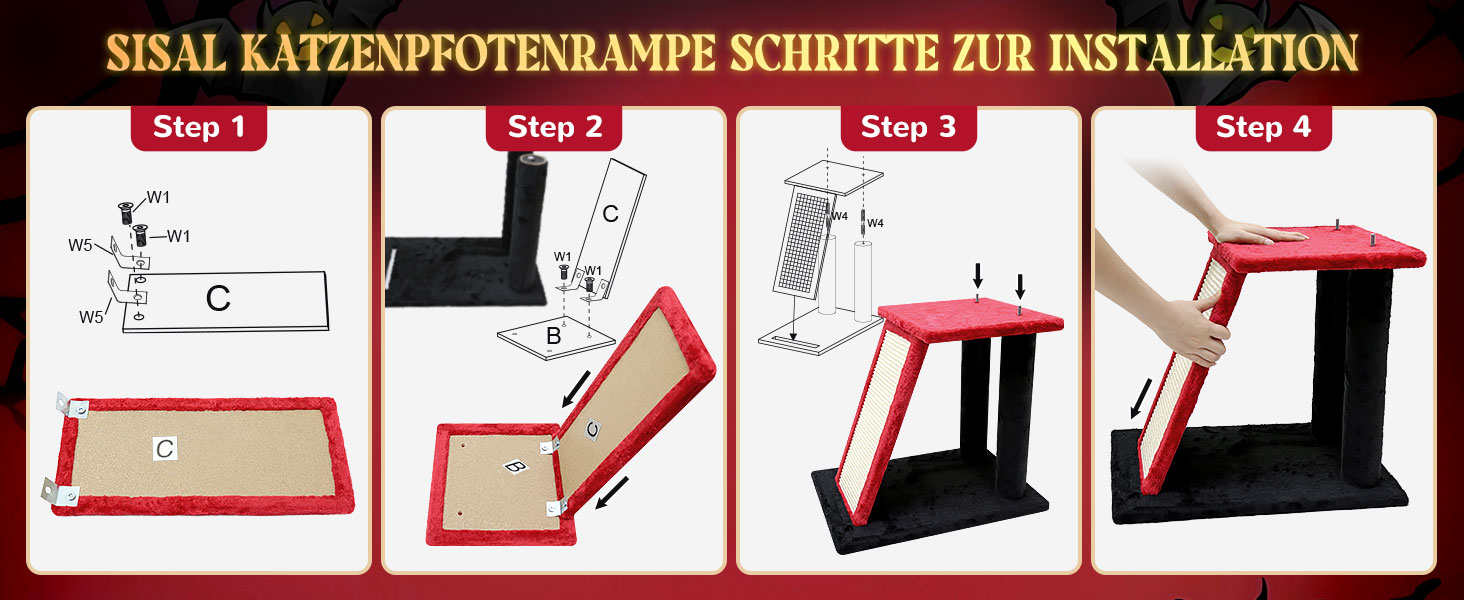 Драбина для котів Globlazer XL, готичний дизайн: 2 будиночки, велика база, обертова платформа, сизаль, іграшки, для дорослих котів