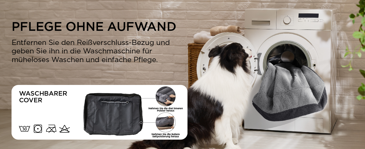 Крісло-лежанка для собак BEDSURE великих порід - 89x63 см, товста підстилка, водонепроникний чохол, антиковзаюча поверхня, м'який плюш Sherpa, темно-сірий колір