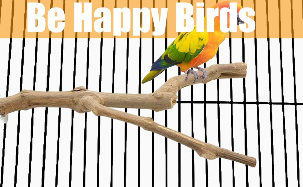 Натуральні гілки-стійки для птахів Allazone (5 шт.) - іграшки для папуг та інших птахів