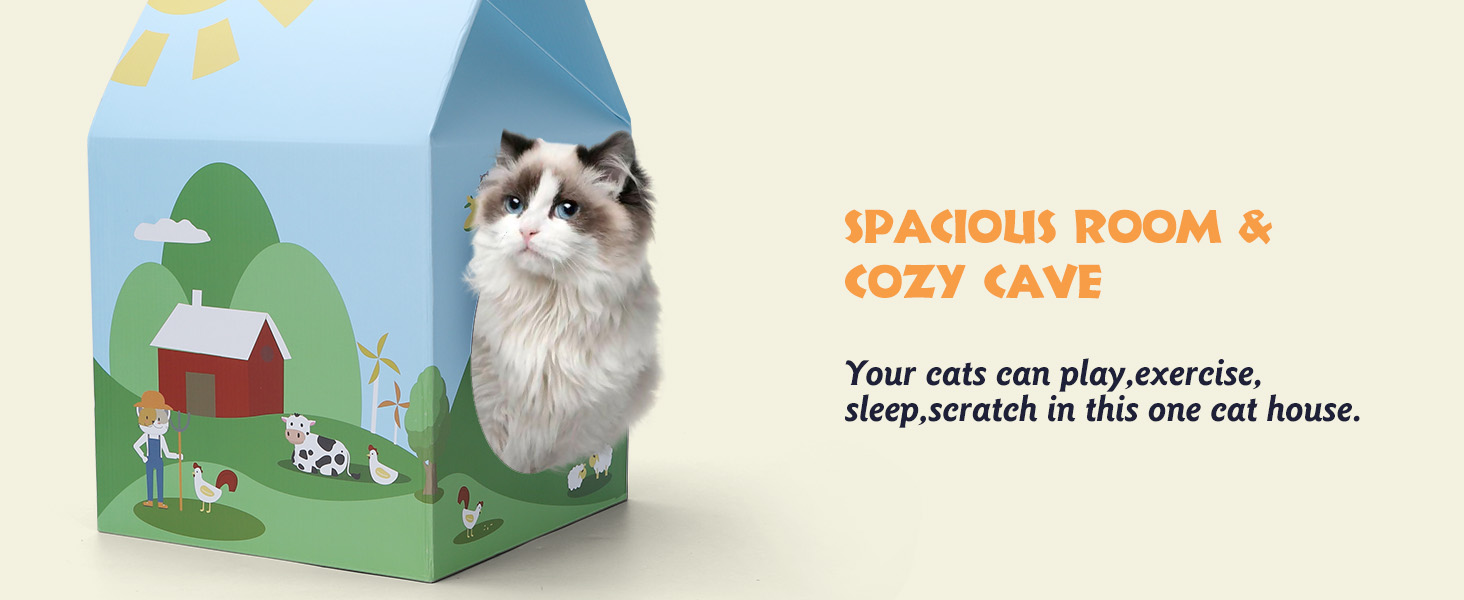 Nobleza: будиночок-кігтеточка для котів з картону та котячої м'яти. Легко збирається, ідеально для кігтів та ігор. (1 шт.)