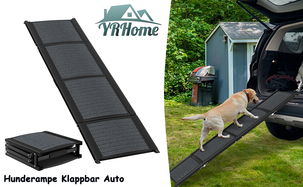 Східці для собак складні, 157 см, для великих собак до 110 кг, чорного кольору. Зі стійкою поверхнею та зручною ручкою. Підходить для LKW, SUV, високих ліжок